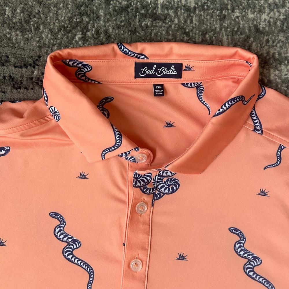BAD BIRDIE Men’s Sidewinder Snake Golf Polo - Picture 7 of 11